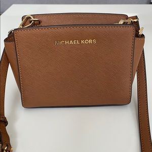 Michael Kors Brown Mini Selma Crossbody Bag